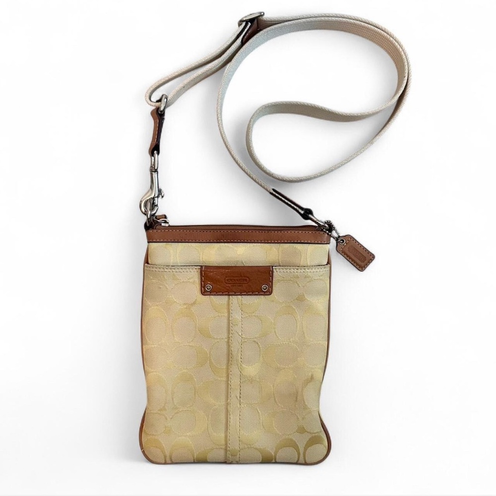 Coach Beige and Brown Crossbody Bag